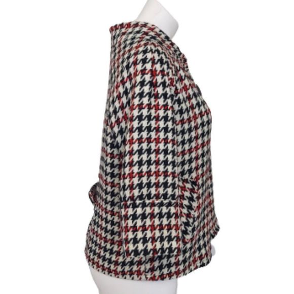 Cato Retro Houndstooth Print 3/4 Sleeved Cropped Jacket - Picture 5 of 13